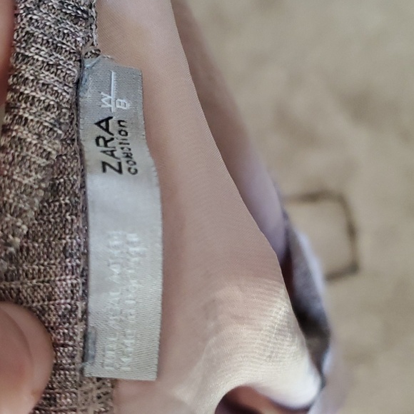 Zara L shimmery pink satin top ribbed hems wet look top shiny top sleeveless - Picture 7 of 9